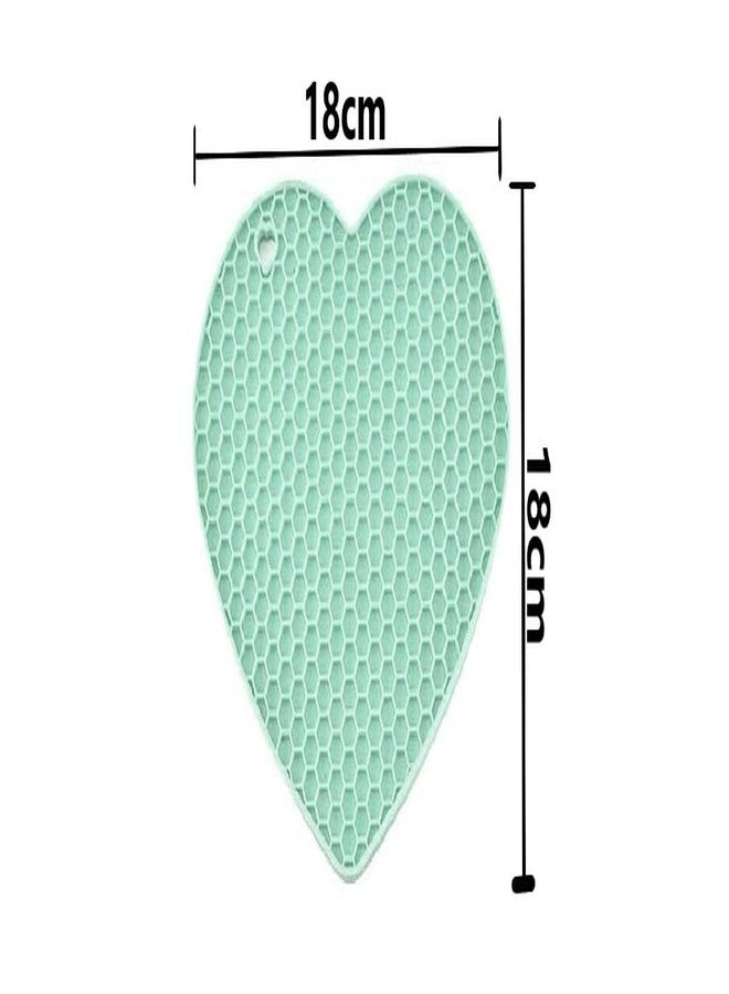 Ramkuwar Silicone Trivets Mats Hot Dishes and Hot Pots Holders for Countertops, Tables, Spoon Rest Heart Shape Kitchen Mats (Multi, Pack of 2) - Image 2